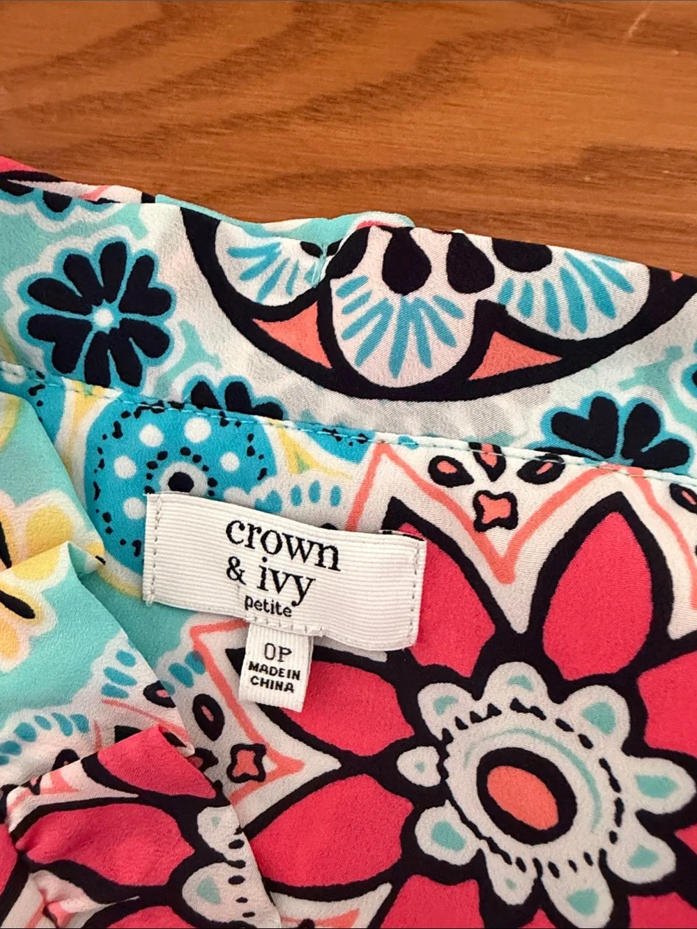 Carter's Aqua Floral Sleeveless Shift Dress with Coral and Navy Accents - Picture 11 of 17